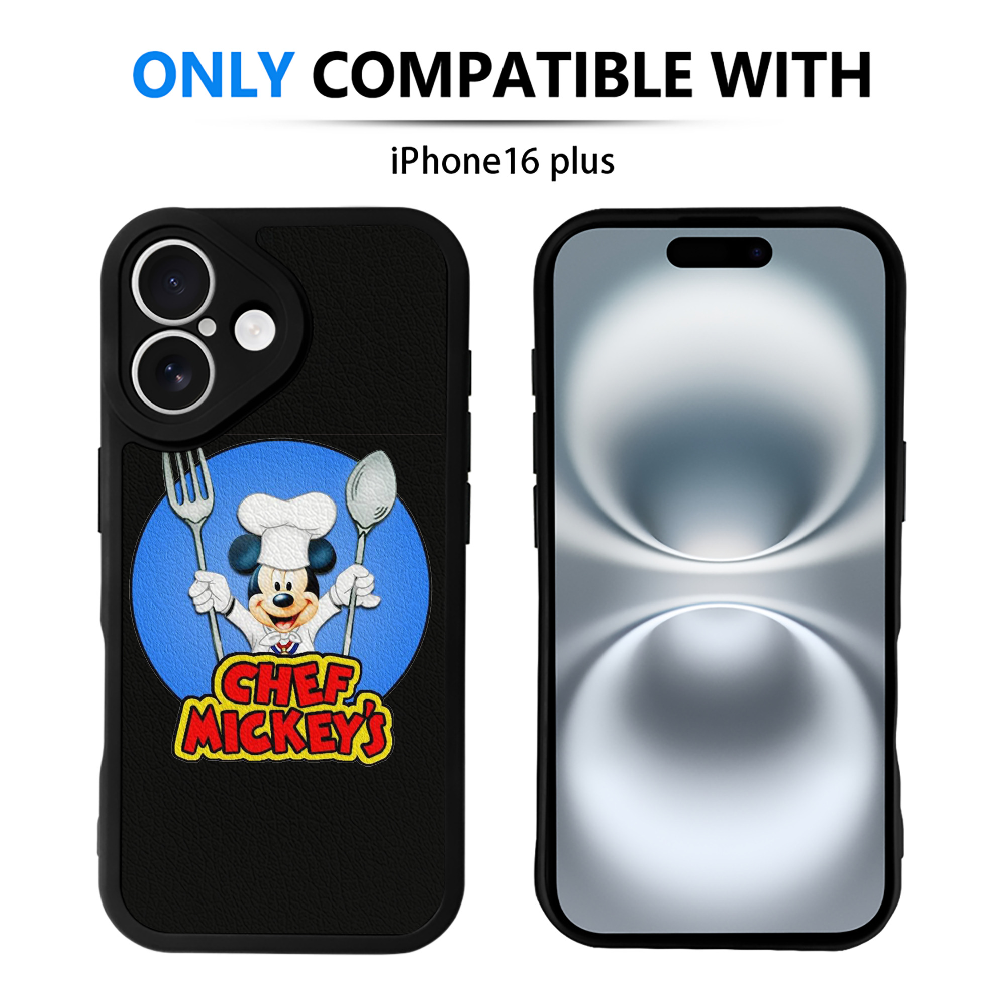 （画像用） ミッキーマウス Mickey Mouse 【iPhone 16シリーズ対応】シリコンスマホケース（レザー調） 材質：シリコン